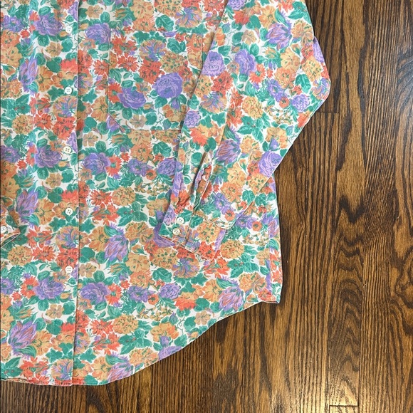 Vintage 90s Gap Floral Printed Canvas Shirt - Picture 4 of 10